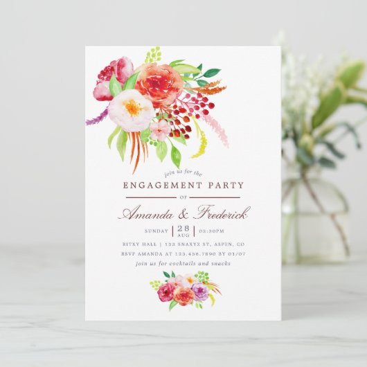 Uitnodiging van de  Rustic Charm Engagement Party (Staand voorkant)