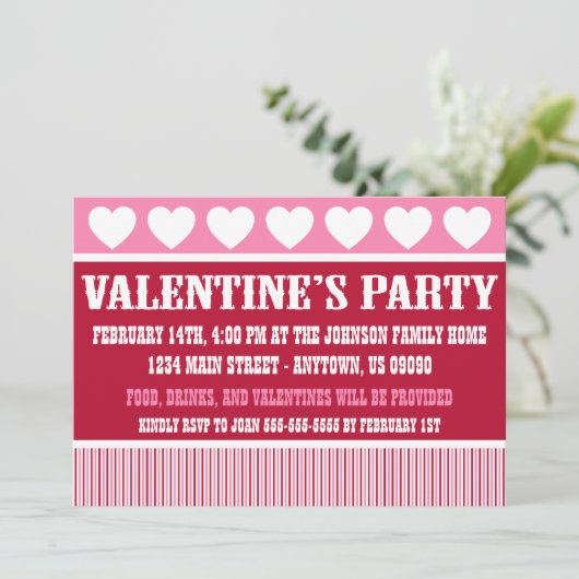 Uitnodiging van de Rustic Valentijnsdag Party (Don (Staand voorkant)