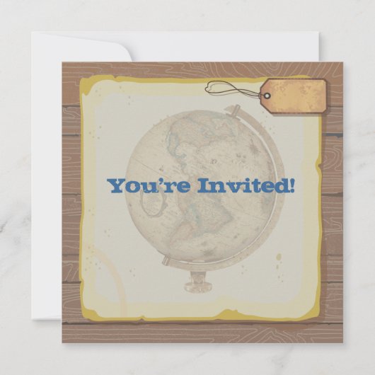 Uitnodiging van de  Rustische Bon Voyage Party (Achterkant)