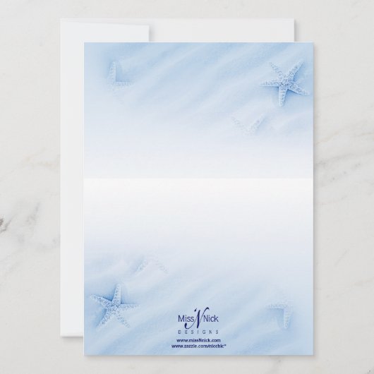 Uitnodiging van de Scene in de Serene Blue Ocean (Achterkant)