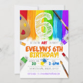 Uitnodiging van de schilderpartij, Art Birthday Pa (Voorkant)