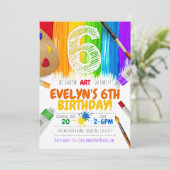 Uitnodiging van de schilderpartij, Art Birthday Pa (Staand voorkant)