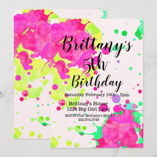 Uitnodiging van de schilderpartij, Kunstpartij, (Voorkant / Achterkant)