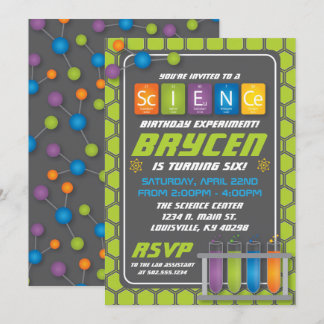Uitnodiging van de Science Birthday Party