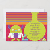 Uitnodiging van de Science Birthday Party (Voorkant)