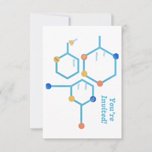 Uitnodiging van de Science Birthday Party (Voorkant)