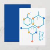 Uitnodiging van de Science Birthday Party (Voorkant / Achterkant)