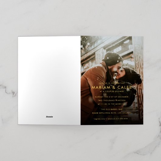 Uitnodiging van de showwer Photo Engagement Party (Buiten Laag)