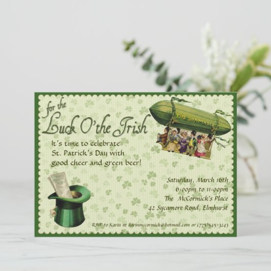 Uitnodiging van de Sint Patrick's Day (Staand voorkant)
