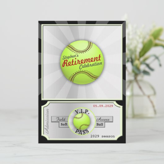 Uitnodiging van de Softball Field Pass Retirement  (Staand voorkant)