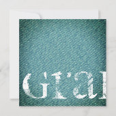 Uitnodiging van de Spaanse Denim Girl Graduation P (Achterkant)