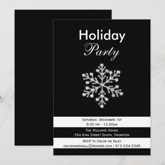 Uitnodiging van de sparkle & Drama-feestdag (Voorkant / Achterkant)