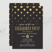 Uitnodiging van de Sparkle Stippen Engagement Part (Voorkant / Achterkant)
