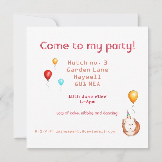 Uitnodiging van de speciale Guinee-Bissause partij (Achterkant)