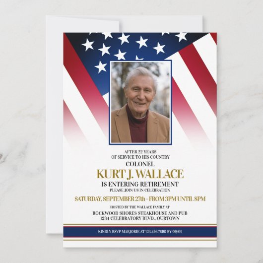 Uitnodiging van de speciale militaire aftredingspa (Voorkant)