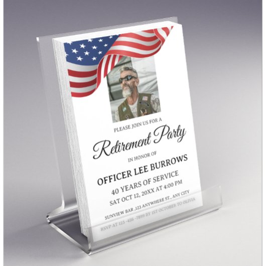 Uitnodiging van de speciale militaire aftredingspa flyer