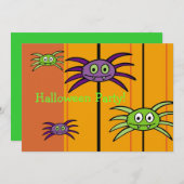 Uitnodiging van de Spinnen van de Halloween Party (Voorkant / Achterkant)