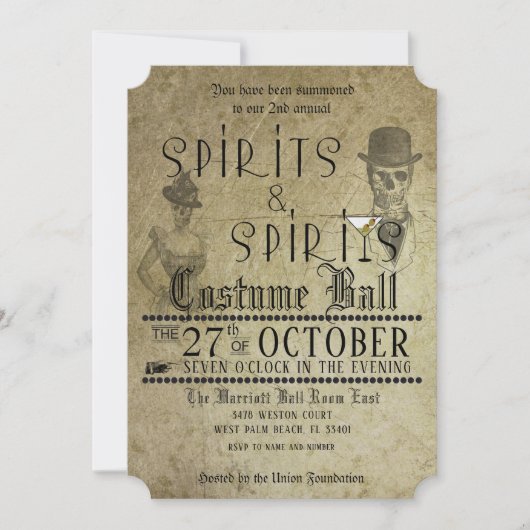 Uitnodiging van de Spirits van de Partij van de Ha (Voorkant)