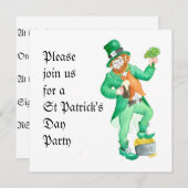 Uitnodiging van de St Patrick's Day Party (Voorkant / Achterkant)