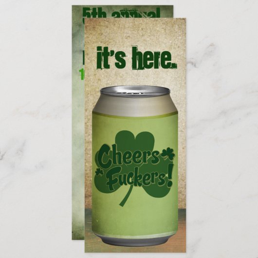 Uitnodiging van de St Patrick's Day Party (Voorkant / Achterkant)