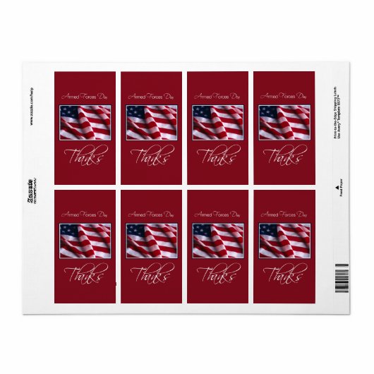 Uitnodiging van de strijdkrachten, vlag, rood etiket (Full Sheet)