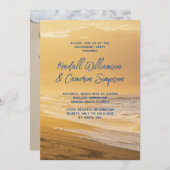Uitnodiging van de Sunrise Beach Engagement Party (Voorkant / Achterkant)