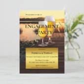 Uitnodiging van de Sunset Beer Lake Engagement Par (Staand voorkant)