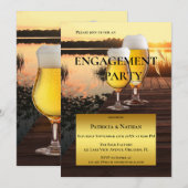 Uitnodiging van de Sunset Beer Lake Engagement Par (Voorkant / Achterkant)