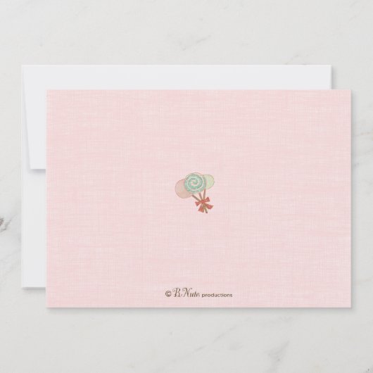 Uitnodiging van de  Sweet-partij (Achterkant)