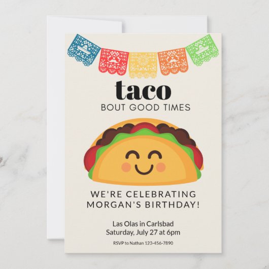 uitnodiging van de Taco Party (Voorkant)