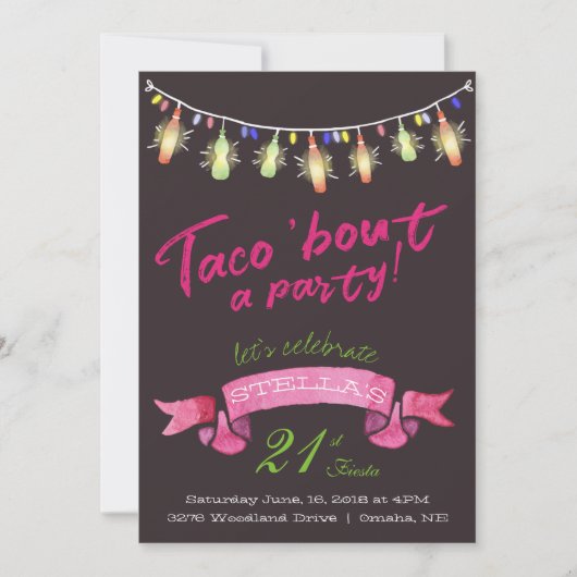 uitnodiging van de Taco Party (Voorkant)