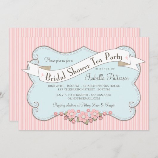 Uitnodiging van de Tea-partij bij het Vrijgezelle (Voorkant / Achterkant)