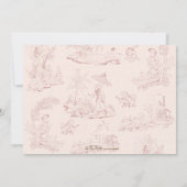 uitnodiging van de Tea-partij Toile Birthday (Achterkant)