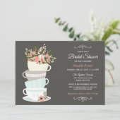 Uitnodiging van de Tea-partij vrijgezellenfeest |  (Staand voorkant)