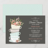 Uitnodiging van de Tea-partij vrijgezellenfeest |  (Voorkant / Achterkant)