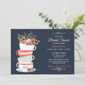 Uitnodiging van de Tea-partij vrijgezellenfeest |  (Staand voorkant)