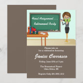 Uitnodiging van de Teacher-partij Brunette (Voorkant / Achterkant)