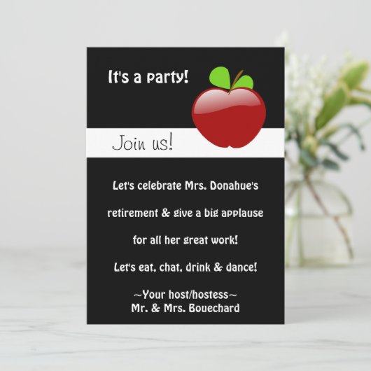 Uitnodiging van de Teacher Party in ruste (Staand voorkant)