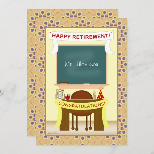 Uitnodiging van de Teacher Retirement Persoonlijke (Voorkant / Achterkant)