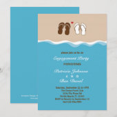 Uitnodiging van de teenslippers Engagement Party (Voorkant / Achterkant)
