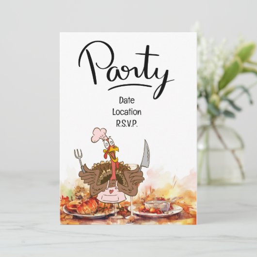 uitnodiging van de Thanksgiving (Staand voorkant)