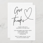 Uitnodiging van de Thanksgiving Bedankt uit te nod (Voorkant / Achterkant)