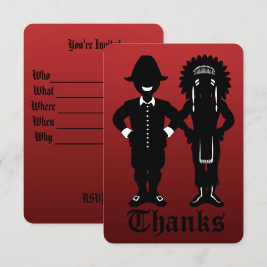 Uitnodiging van de Thanksgiving Gepersonaliseerde  (Voorkant / Achterkant)