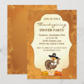 Uitnodiging van de Thanksgiving Turkije (Voorkant / Achterkant)