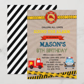 Uitnodiging van de themagepartij politie en brandw (Voorkant / Achterkant)