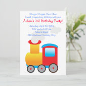 Uitnodiging van de Train Party voor kinderen (Staand voorkant)