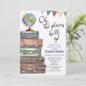 Uitnodiging van de "Travel Thmed Male Graduy Party (Staand voorkant)