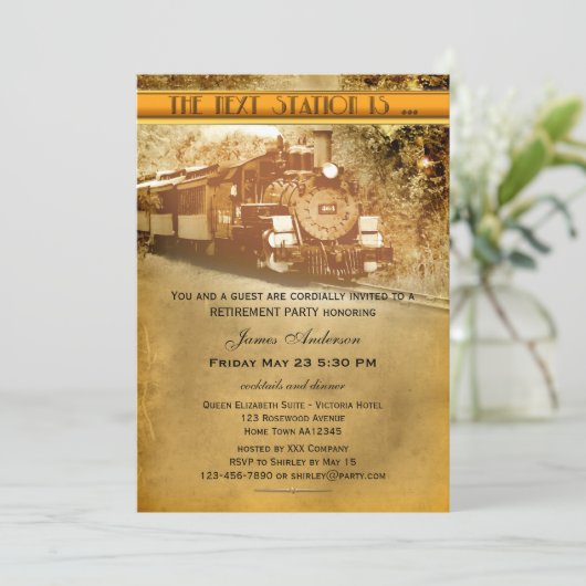 Uitnodiging van de  treindienst (Staand voorkant)