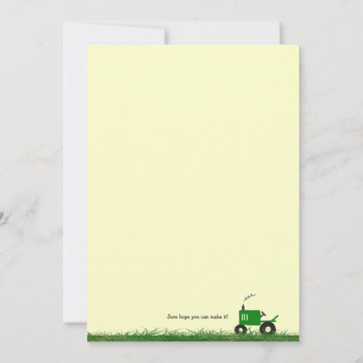 Uitnodiging van de trekker: Groene Tractor, voeg u (Achterkant)