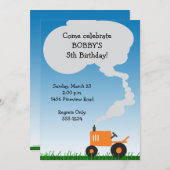 Uitnodiging van de trekker: Oranje tractor (Voorkant / Achterkant)